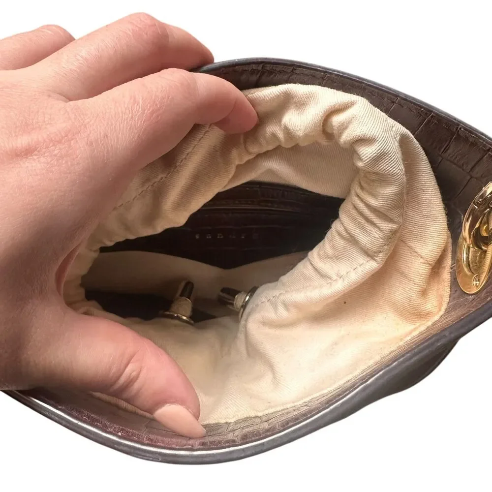 SANDRO‎ Adele Two-Way Leather Bucket Bag Chocolate